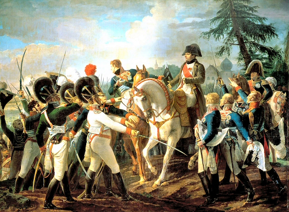 Napoléon harangue les troupes bavaroises et wurtembergeoises à Abensberg (20 avril 1809)